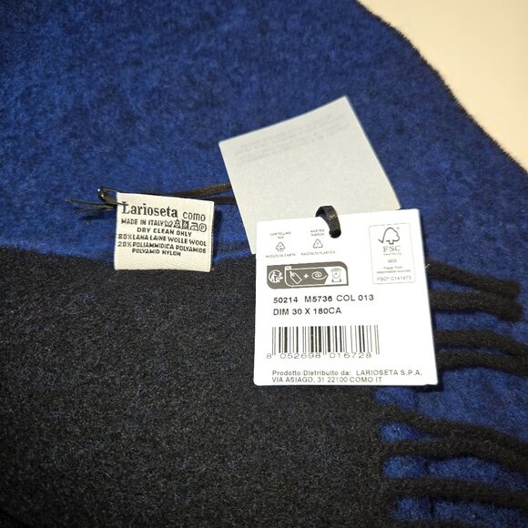 Moschino Teddy Bear-Embroidered Wool Scarf - Blue (Unisex) - Picture 6 of 6